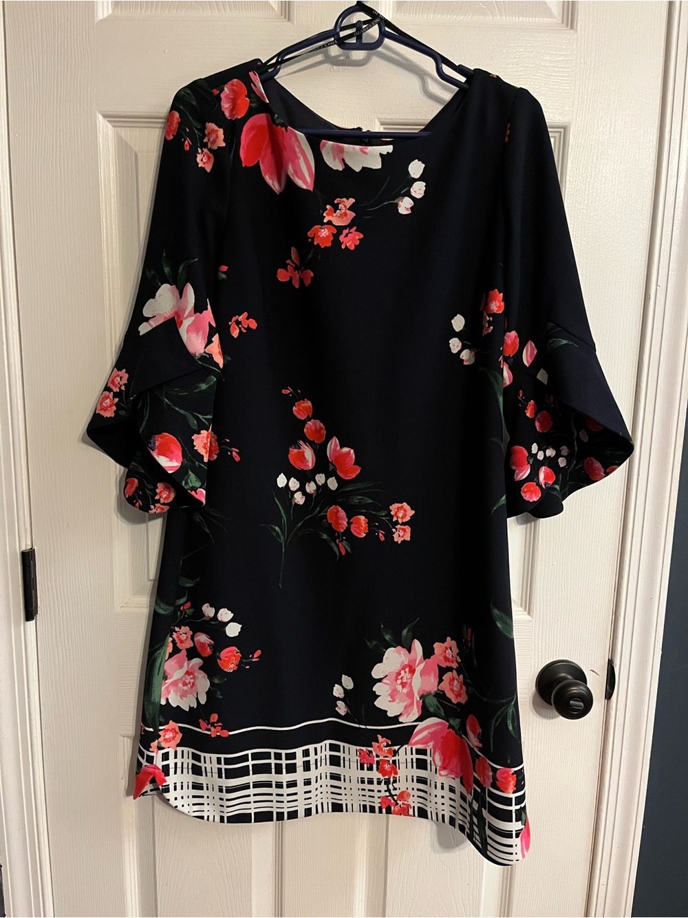 Vince Camuto Navy Floral Shift Dress